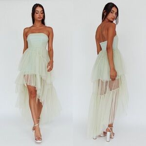 ANGEL BIBA Sage Always & Forever High-Low Midi Dress